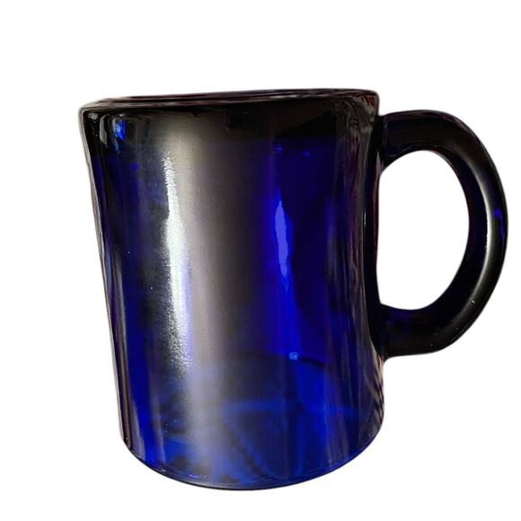 Collectable Mug USS RONALD REAGAN Cobalt Blue Coffee Cup Pewter Emblem USA Navy - Picture 3 of 8